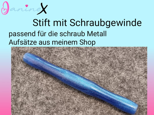 ergonomischer Diamond Painting Stift (Schraubgewinde) - blau Glitzer