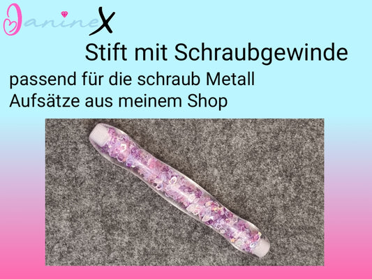 ergonomischer Diamond Painting Stift (Schraubgewinde) - lila nachtleuchtend - breiter Stift
