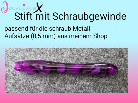 ergonomischer Diamond Painting Stift (Schraubgewinde) - lila-schwarz marmoriert - mitteldick