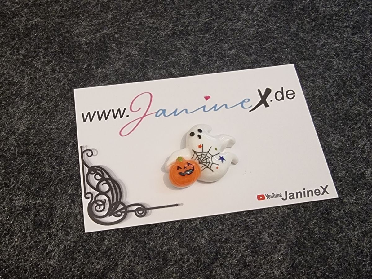 Folienmagnet Halloween #932 - Geist mit Kürbis
