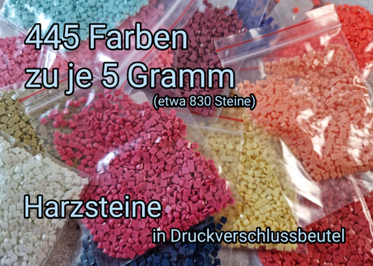 HARZ Steine Set mit 445 Farben je 5 Gramm