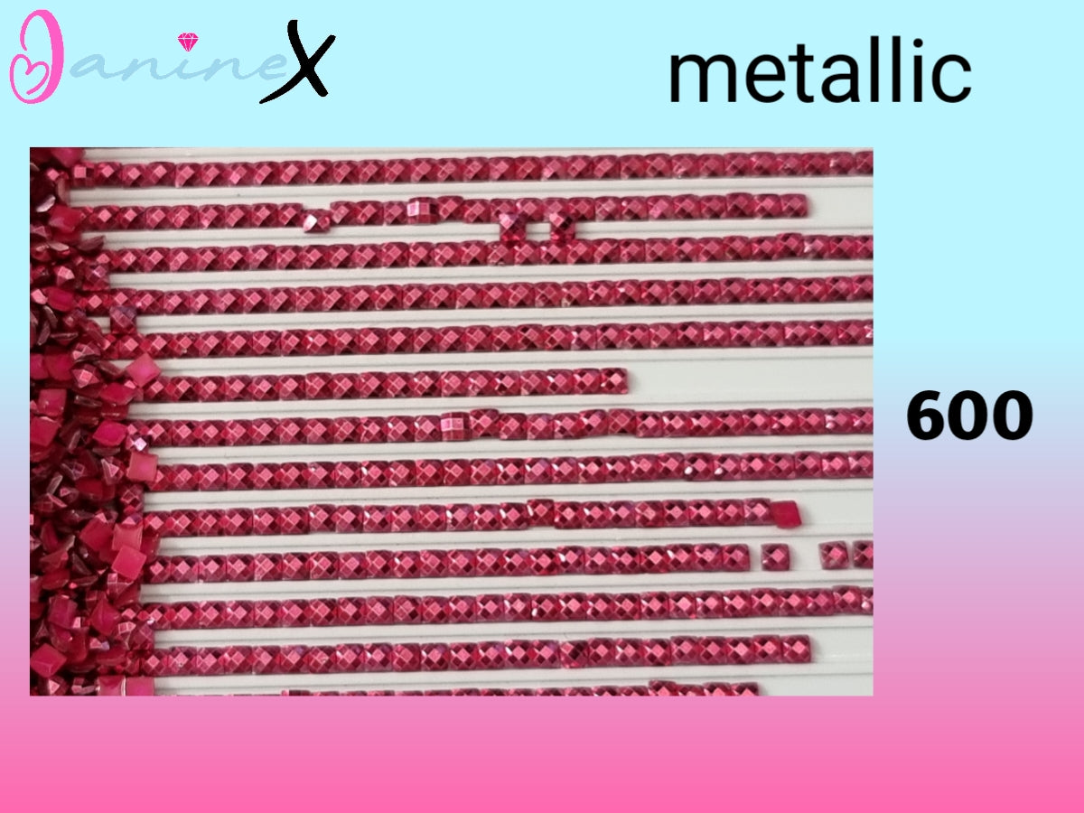 Diamond Painting metallic Steine eckig - verschiedene Farben