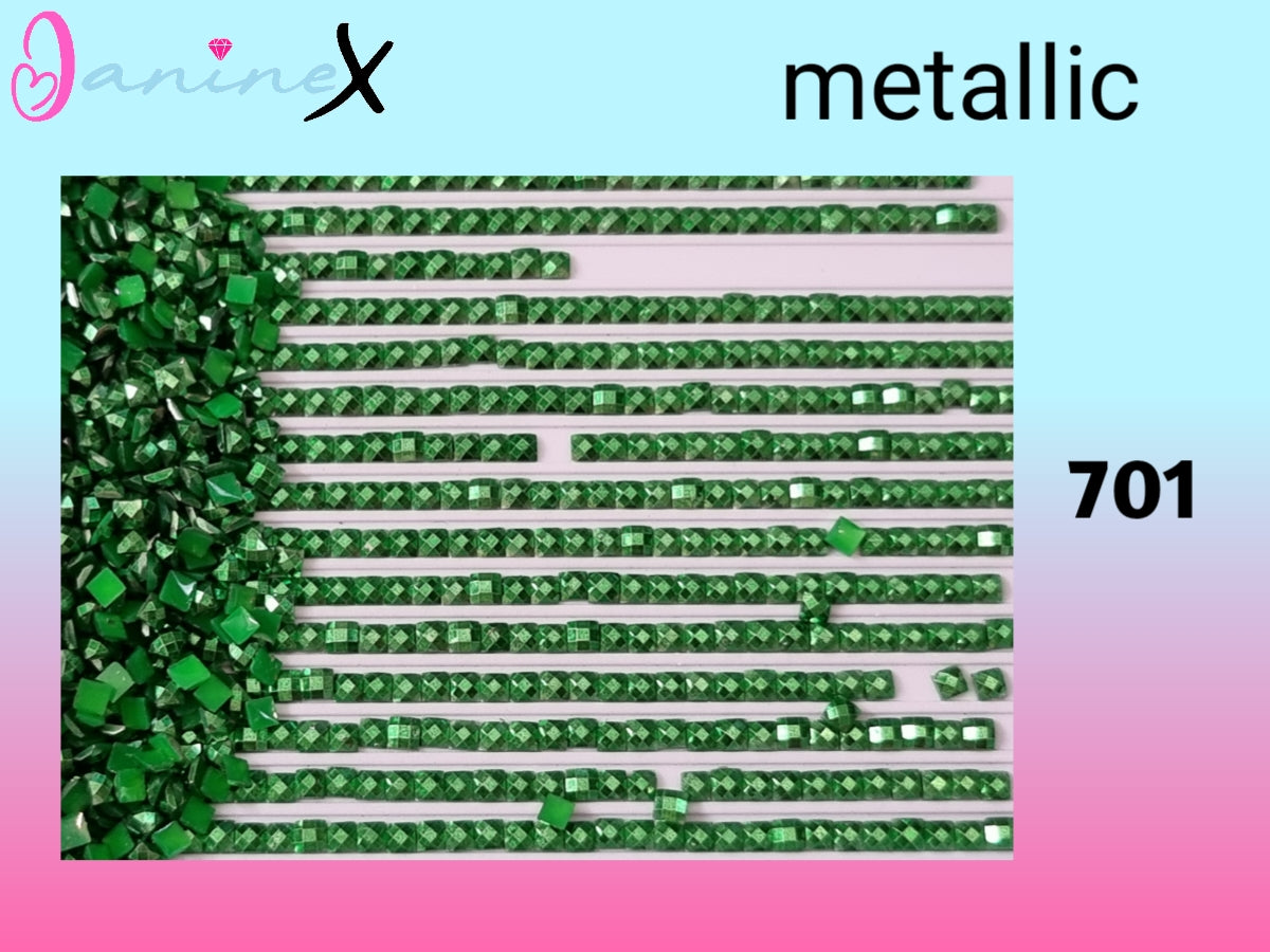 Diamond Painting metallic Steine eckig - verschiedene Farben