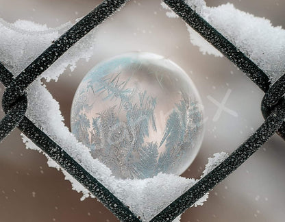 Diamond Painting Bild MIT runden Steine  -  Caros Foto Linse "Schneekristall"