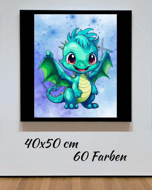 Diamond Painting Bild MIT runden Steine  - lizenziert "Dragon Jardon"