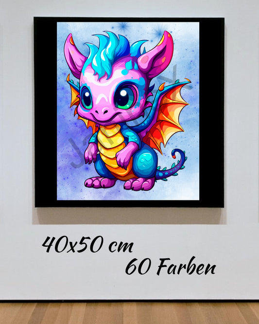 Diamond Painting Bild MIT runden Steine  - lizenziert "Dragon Drigon"