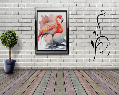 Diamond Painting Leinwand RUND ohne Steine  - lizenziert "Flamingo"