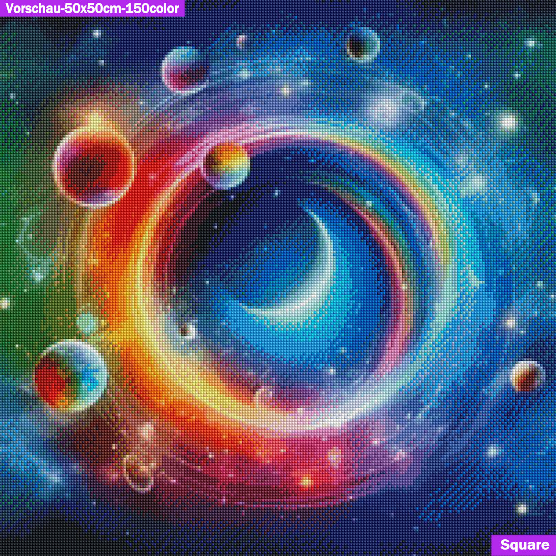 VORBESTELLUNG Diamond Painting ECKIG JXA-047 - bunte Galaxy