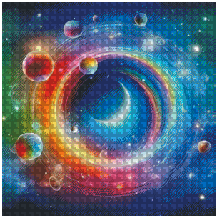 VORBESTELLUNG Diamond Painting ECKIG JXA-047 - bunte Galaxy