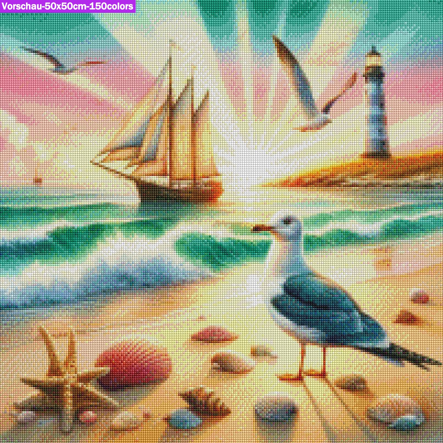 VORBESTELLUNG Diamond Painting ECKIG JXA-065 - Strandtag