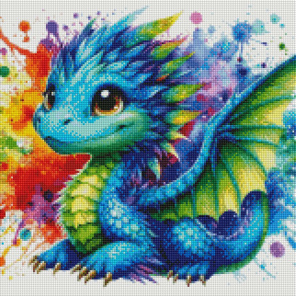 VORBESTELLUNG Diamond Painting ECKIG JXA-066 - bunter Drache