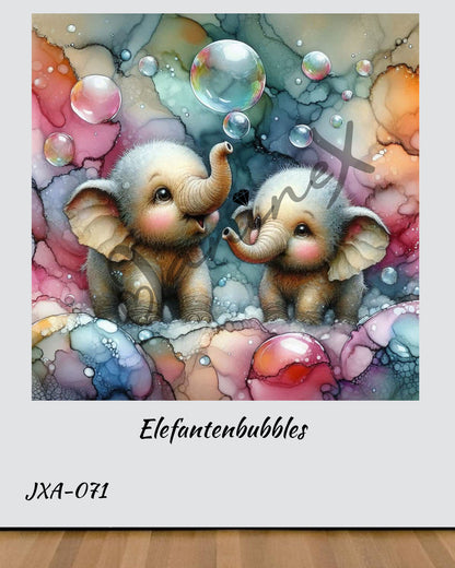 SOFORTKAUF Diamond Painting ECKIG JXA-071 - 50x50 mit 90 Farben - Elefantenbubbles