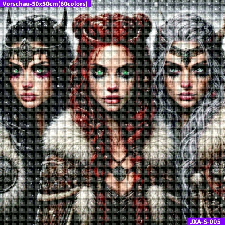 VORBESTELLUNG Diamond Painting ECKIG JXA-005 - Wikinger Girls