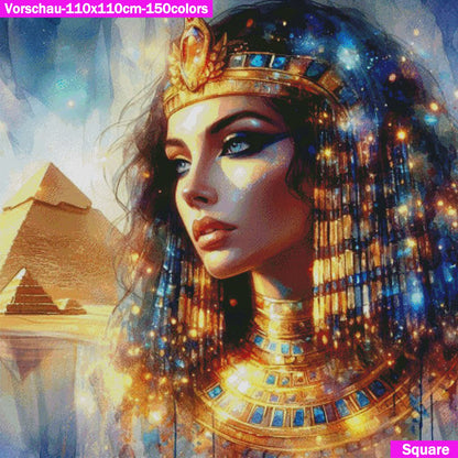 SOFORTKAUF Diamond Painting ECKIG mit Steine JXA-007 110x110 mit 150 Farben - ägyptische Queen Amara