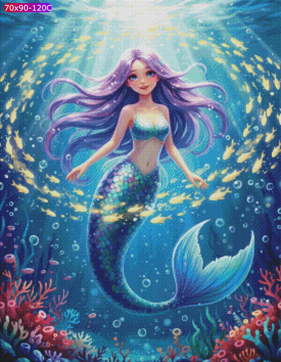 VORBESTELLUNG Diamond Painting für eckige Steine JXA-089 - Meerjungfrau Isabella by NATZ