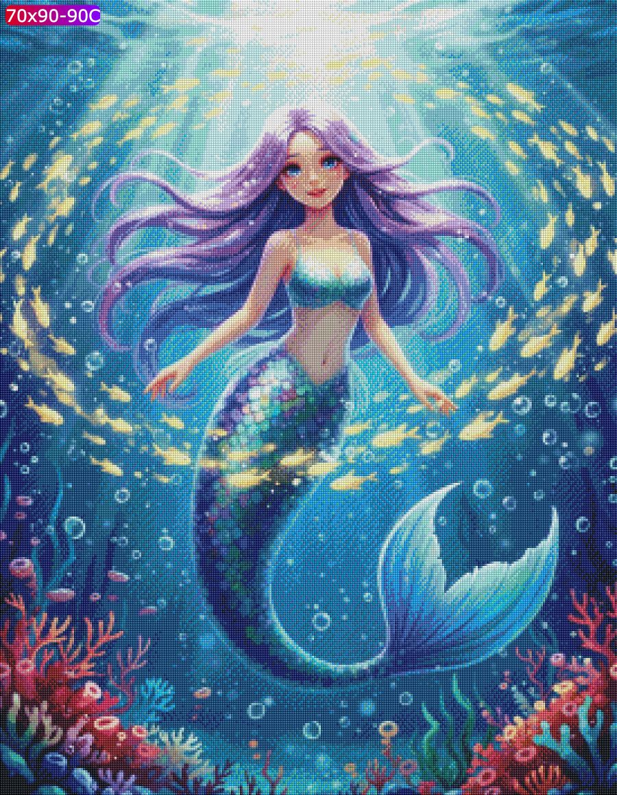VORBESTELLUNG Diamond Painting für eckige Steine JXA-089 - Meerjungfrau Isabella by NATZ
