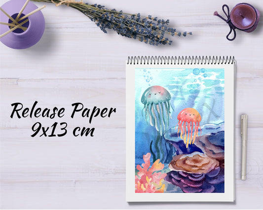 Diamond Painting Motiv Release Paper 9x13 - Unterwasser Quallen