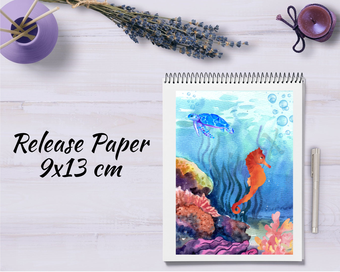 Diamond Painting Motiv Release Paper 9x13 - Unterwasser Seepferdchen