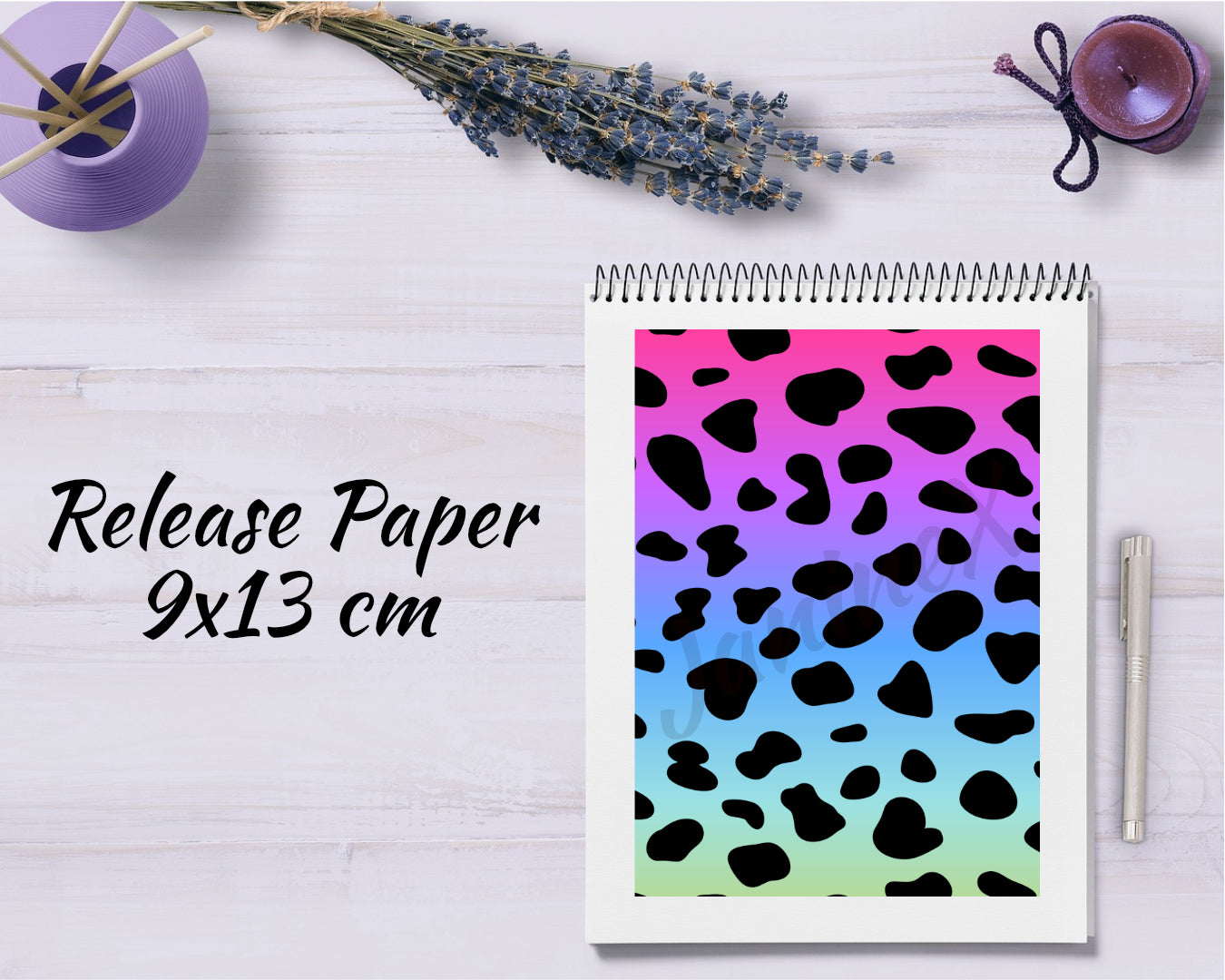 Diamond Painting Motiv Release Paper 9x13 #086 - Buntes Leo mit blau